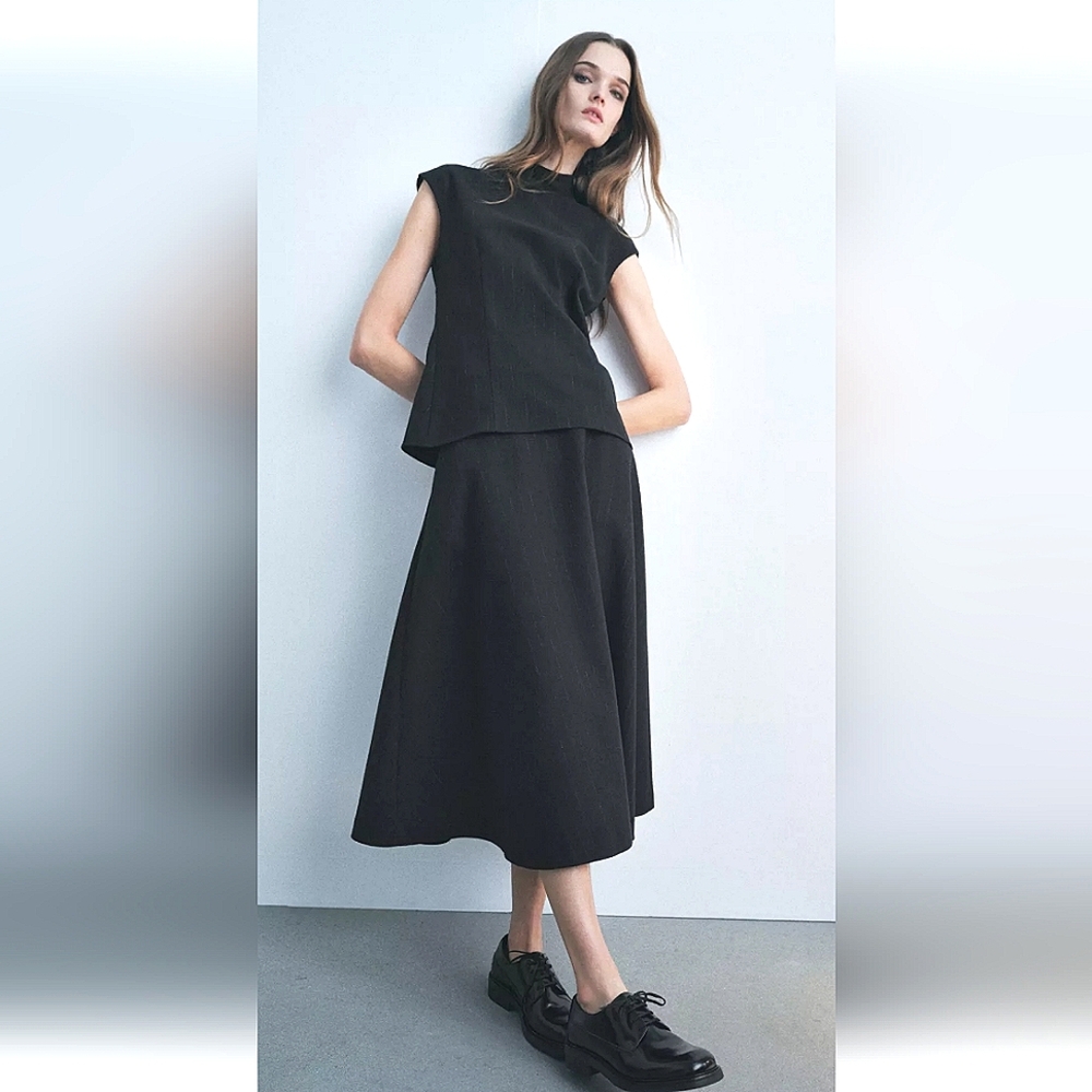 Zara Black Two-Piece Skirt Set